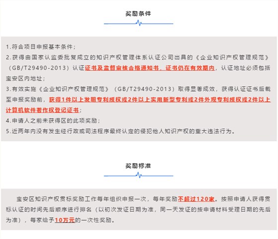 一圖掌握2020年寶安區貫標補貼申報條件及獎勵標準！