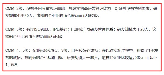 cmmi的五個級別到底是什么？做cmmi認證怎么選級別？有標準嗎？