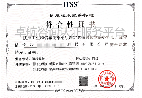 恭喜長沙企業ITSS認證年前順利下證！