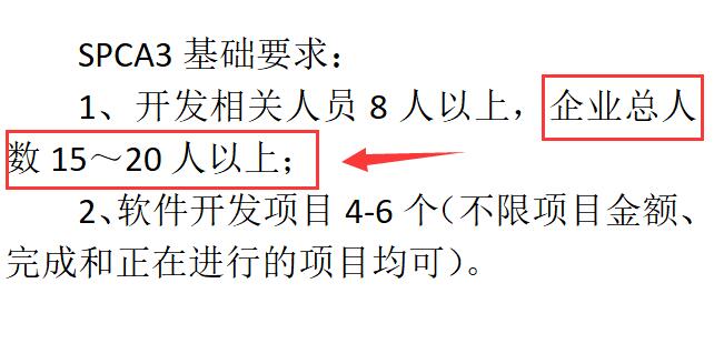 SPCA3級認證要求企業有多少人？